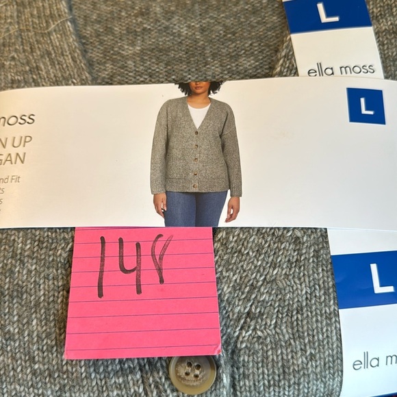 Ella Moss Ladies' Button Front Cardigan Large Green Brand New - Picture 7 of 8